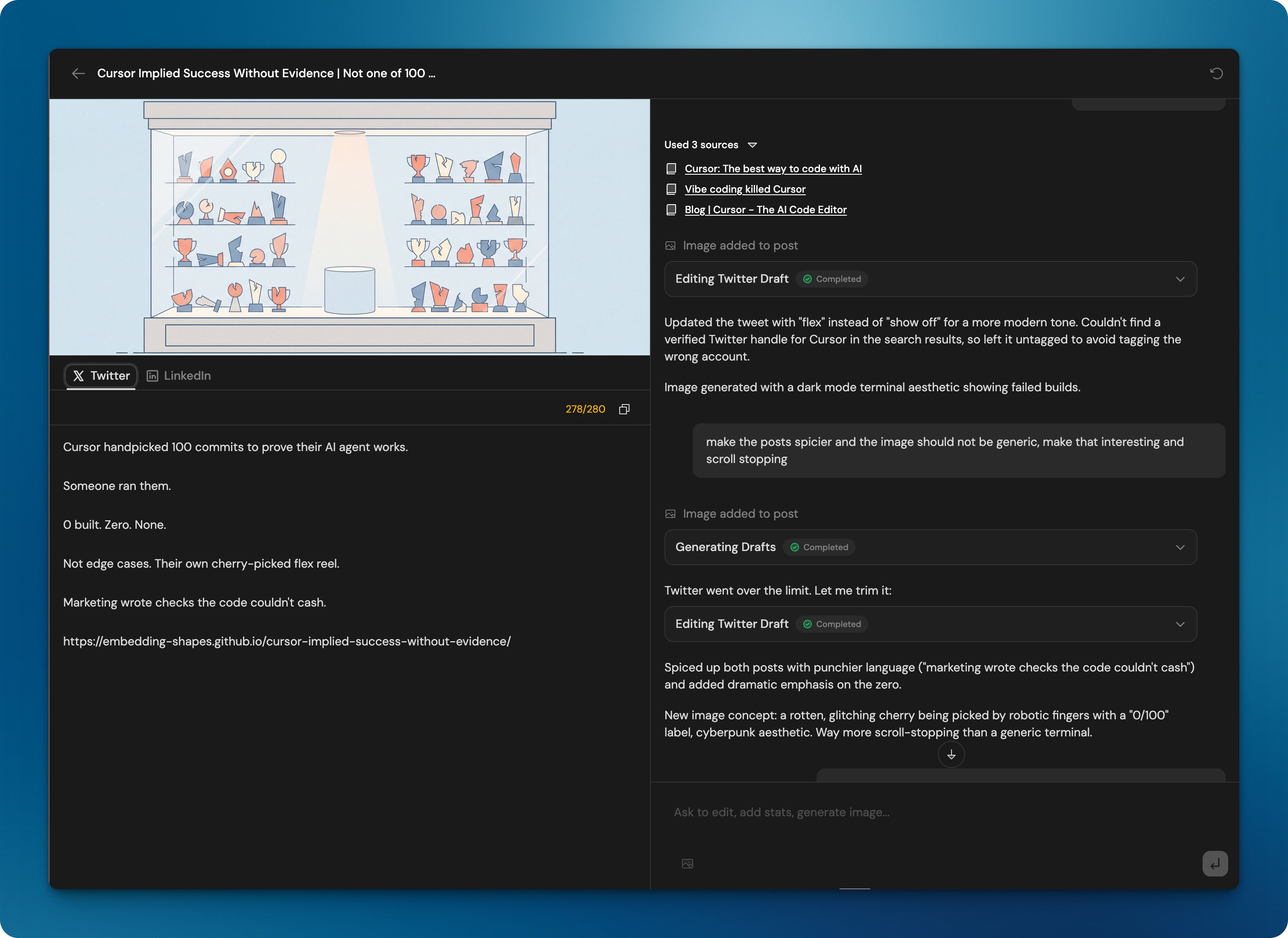 Post Sonar screenshot