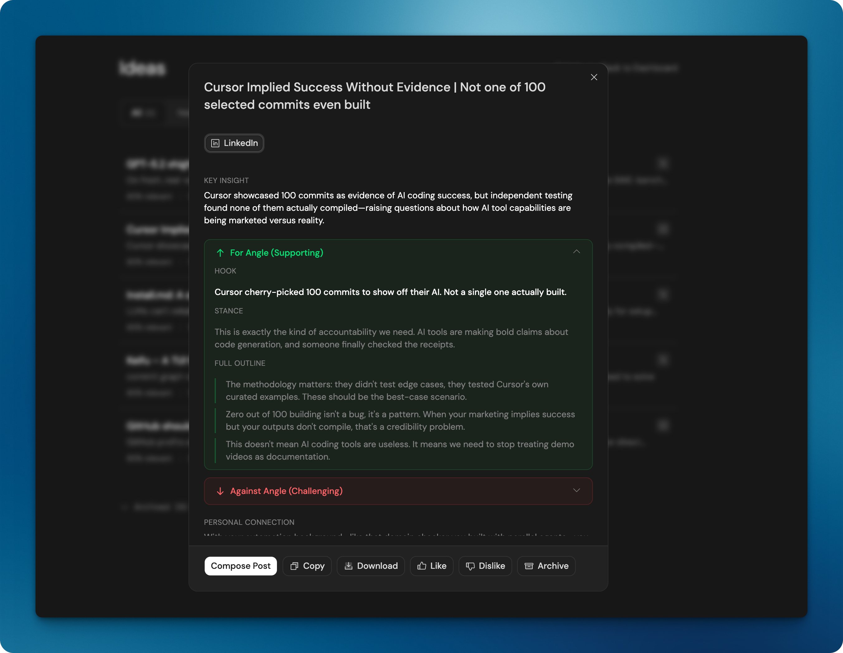 Post Sonar screenshot